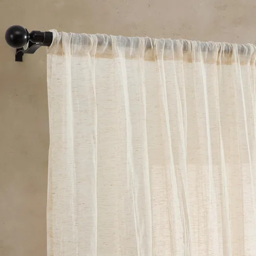 Vista 6 de French Connection - Cortina para ventana, juego de 2 paneles, semitransparente, decoración moderna del hogar, cortinas para sala de estar, comedor