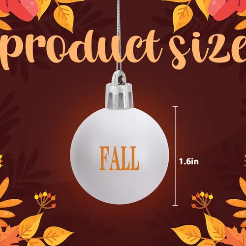 Vista 2 de 24 bolas colgantes de otoño para el día de Acción de Gracias, decoración colgante de bolas de cosecha de otoño de 1.6 pulgadas, bolas