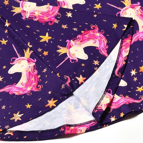 Vista 4 de Jxstar Vestidos a juego para niñas y muñecas de manga larga con diseño de unicornio y sirena