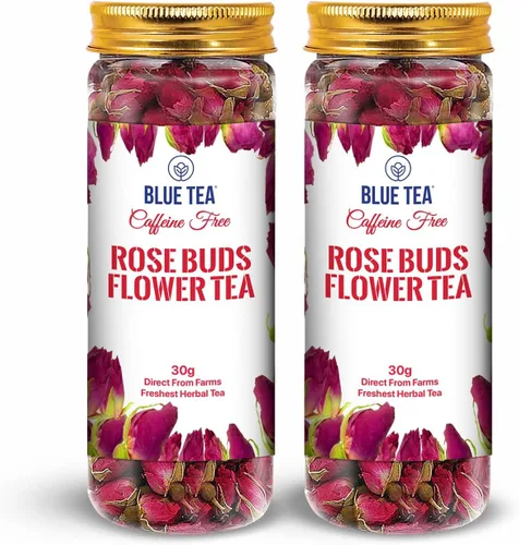 Vista 6 de BLUE TEA - Té de Rosas - 0.88 Oz (25 Tazas) Suelto Rico en Vitamina C - Para Cabello y Piel Secado Natural al Sol Sin Cafeína - A Base