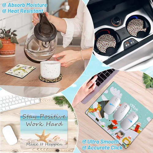 Vista 6 de Modacraft Kit de 128 piezas en blanco para sublimación - Paquete premium DIY para decoración del hogar Suministros de manualidades para Cricut