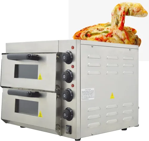 Horno de pizza comercial Horno eléctrico de doble cubierta Pizza Horno eléctrico Pizzeria Equipo de hornear Máquina de hornear de doble cubierta,