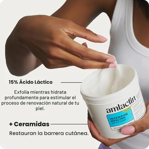 Vista 4 de AmLactin Intensive Healing - Crema corporal terapéutica para piel extremadamente seca - Exfoliante sin arrugas y crema hidratante corporal con 15%