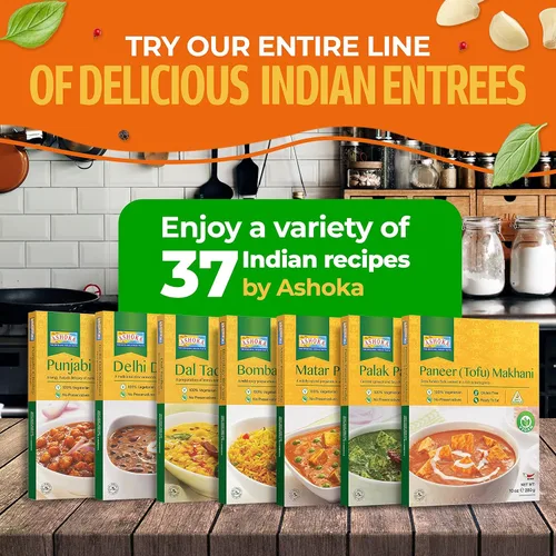 Vista 9 de Ashoka Traditional Meals 1932, puré de verduras veganas, curry instantáneo, totalmente naturales, comidas listas para comer para microondas, Bombay