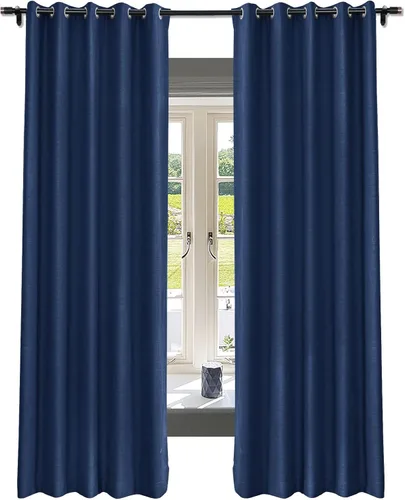 Vista 18 de Fcosie Cortinas opacas de lino para dormitorio, 2 paneles, cortinas de cortina con aislamiento térmico con ojales, cortinas de ventana con reducción