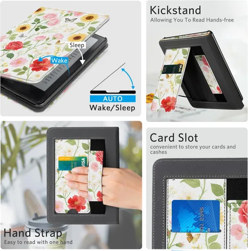 Vista 68 de CoBak Funda inteligente para Kindle Paperwhite de 6.8" de 11ª generación 2021 con función de encendido automático, ligera, delgada, de piel **Salvia