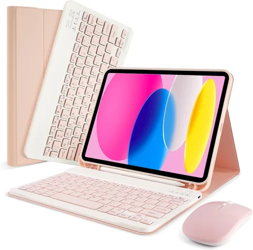 Vista 11 de SOPPY Funda con teclado Bluetooth para iPad de 11ª generación (A16) de 11 pulgadas 2025, 10ª generación de 10.9 pulgadas 2022, funda protectora