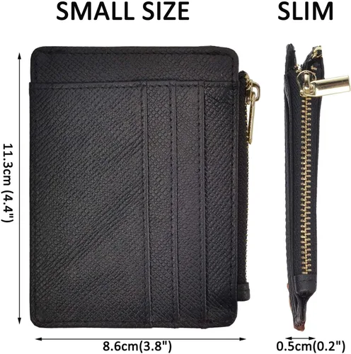 Vista 5 de Monedero delgado con bloqueo RFID, con bolsillo frontal para monedas, tarjetero, para mujer
