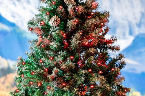 Vista 5 de Novelty Lights Tira de 50 luces LED rojas de Navidad de 25 pies para exteriores/interiores, espacio de 6 pulgadas, luces de alambre verde