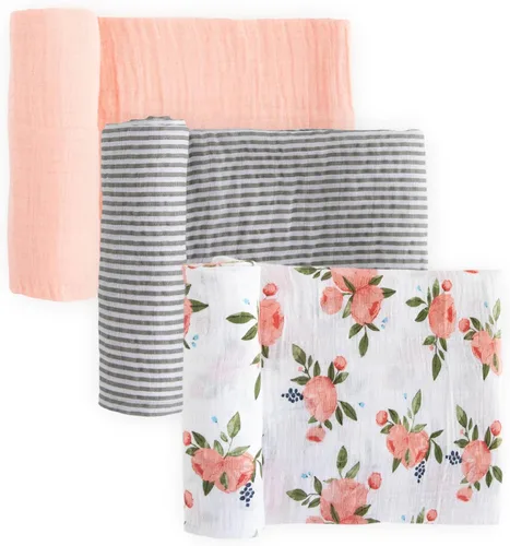 Vista 12 de Little Unicorn Juego de 3 mantas de muselina de algodón con limonada de bayas Juego de 3 100% algodón Supersuave Recién nacidos y bebés