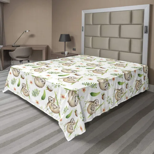 Vista 73 de Ambesonne Sábana encimera de reglas de baño, texto de texto de texto de «Don't Spread Gérmenes» con estampado de dibujos animados, suave y cómoda