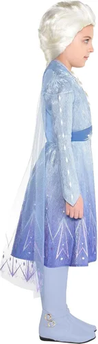 Vista 3 de Party City Disfraz de Halloween Elsa Act 2 para niñas, Frozen 2, incluye vestido, Multicolor