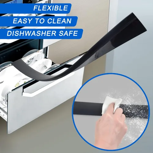 Vista 7 de Cubierta de silicona para encimera de estufa (paquete de 2), fácil de limpiar, resistente al calor, relleno de huecos anchos y largos, sella