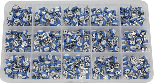 Vista 2 de 300 piezas de 15 valores 100 ohmios - 2M ohmios Trim potes Resistencia variable 0.236 in Potenciómetro Surtido Kit