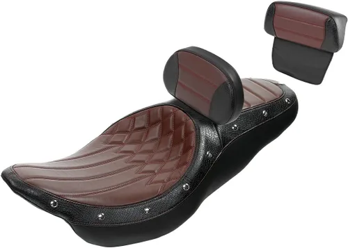 Vista 11 de Asiento de pasajero de 2 piezas para Harley Touring Road King Street Glide Electra Glide Road Glide 2009-2023