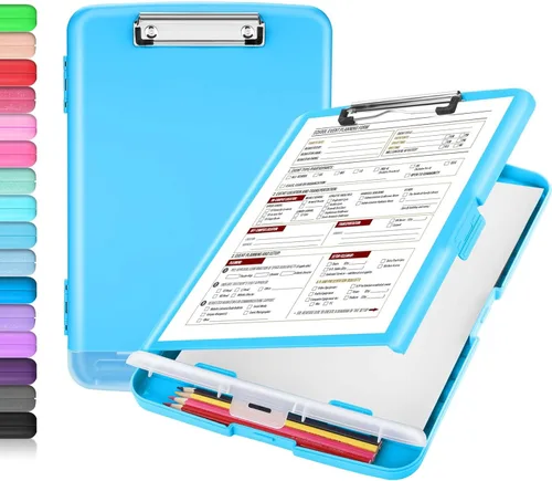 Vista 28 de Sooez - Sujetapapeles de documentos clínicos con almacenamiento, sujetapapeles de plástico resistente, de alta capacidad, con soporte para bolígrafo