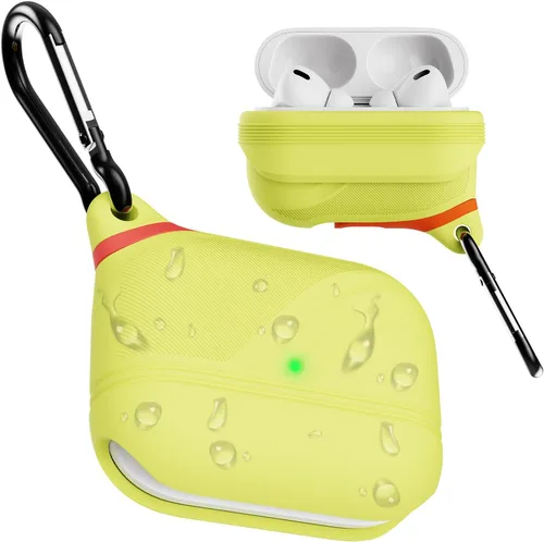 Vista 18 de Funda de silicona para AirPods Pro 3, impermeable, a prueba de golpes, protección contra caídas, carga inalámbrica, diseño plegable de una pieza