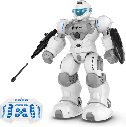 Vista 8 de STEMTRON Juguetes Robot para Niños, Robot de Control Remoto Programable con Detección Inteligente de Gestos, Recarga, Modo de Canto y Baile, Marrón