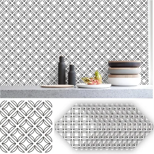 Vista 14 de Alwayspon 24 calcomanías mate para azulejos de pared, despegar y pegar, calcomanías de vinilo autoadhesivas para azulejos de cocina y baño, 6 x 6