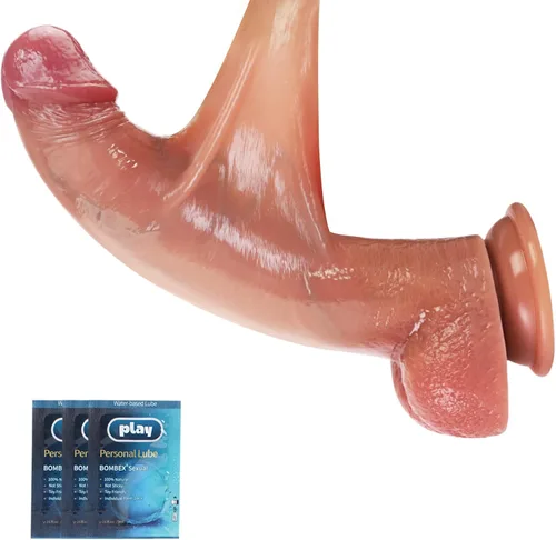 Consolador de juguetes sexuales de 8.5 pulgadas, consoladores de prepucio movibles realistas, material de seguridad para vagina y consolador anal,