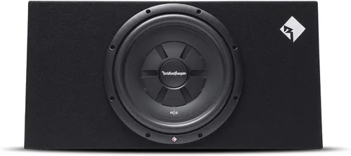 Rockford Fosgate Prime R2S-1X12 Single R2S Slim Subwoofer poco profundo de 12 pulgadas cargado en una carcasa de cuña con 250 vatios RMS / 500