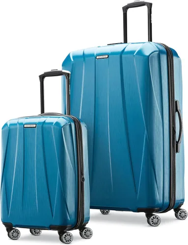 Samsonite Centric 2 Set de maletas rígidas expandibles con ruedas giratorias dobles, Azul Caribe, Juego de 2 piezas (equipaje de mano/grande)
