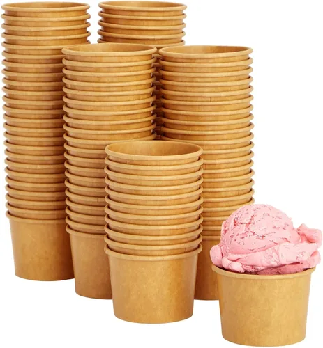 Juvale Disposable Paper Ice Cream Cups - Leak-Resistant Coating & Gelato Cups - 5 oz Portion Control & Ice Cream Bowls - Bulk 100 Pack of Sundae Bar