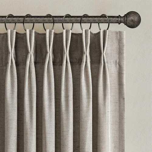 Vista 25 de Topfinel Cortinas de Lino Beige Blanco con Pliegues Pinzados para Dormitorio de 72 Pulgadas de Largo, Juego de 2 Paneles, Filtrado de Luz Semi