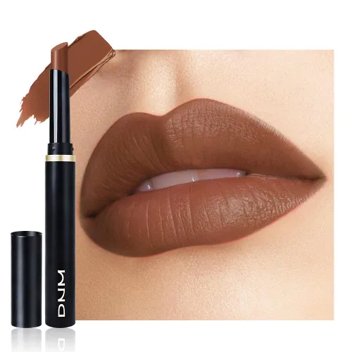 Vista 28 de evpct Lápiz labial líquido mate rojo caramelo con aceite de labios, acabado brillante, lápiz labial 2 en 1, resistente al agua de larga duración