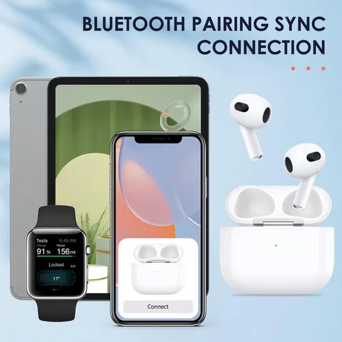 Vista 7 de Wireless Charging Case Replacement Compatible with AirPod 3rd Generation, Qi-Certified for AirPods 3 Gen Charger Case, Bluetooth Pairing Sync