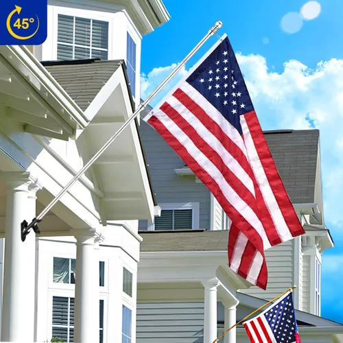 Vista 6 de BONWIN - Soportes para mástil de bandera de 1 pulgada con accesorios para montaje en pared de casa, diámetro interior de 1 pulgada, dos posiciones