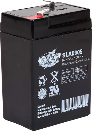 Interstate Batteries Batería de 6V 4.5Ah (Terminal F1) SLA AGM VRLA Recargable de Reemplazo para Monitores de Presión Arterial, Medidores de Oxígeno