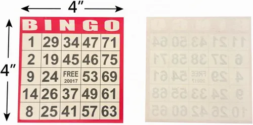 Vista 3 de JUNWRROW Tarjetas de papel para juego de bingo – 500 hojas (100 libros de 5 colores) – Tarjetas desechables de 4"x4" – Ideal para personas mayores