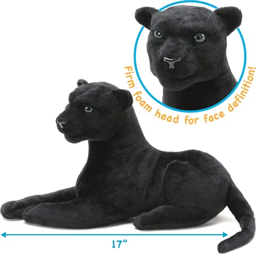 Vista 2 de TigerHart Sid El Pantera - Gato De Peluche De 17 Pulgadas (Medida De Cola No Incluida) Animal De Peluche De Felpa