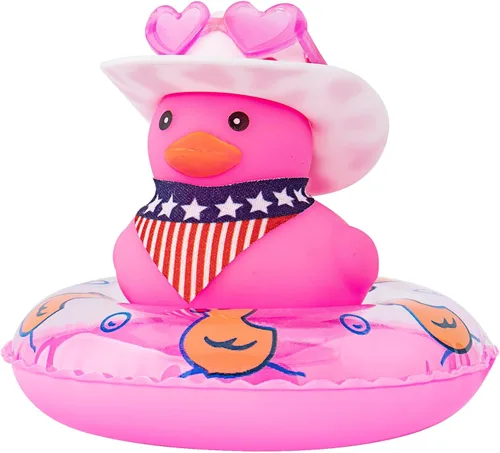 Vista 10 de wonuu Decoración de pato de goma para automóvil, accesorios de decoración de tablero de instrumentos de pato vaquero occidental con mini anillo