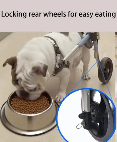 Vista 5 de 2 - Wheels Dog Wheelchair for Rear Leg Support Tool - Free Adjustable (Length/Width/Height) Mobility cart All - Aluminum Frame fit Small