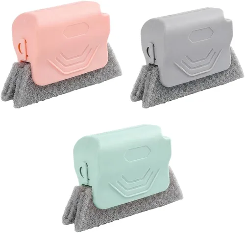 Vista 10 de Limpiador de rieles de ventana, juego de cepillos de limpieza de mano, para ranuras de deslizamiento de ventanas, líneas de lechada de azulejos