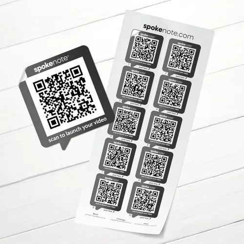 Vista 11 de Adhesivo personalizado para grabación de video Las calcomanías de código QR de Spokenote te permiten añadir videos personalizados, instrucciones a
