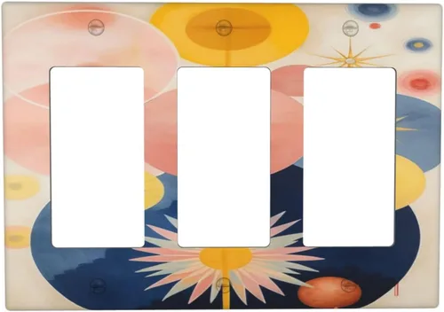 Vista 83 de Cubiertas de Interruptor de Luz Artísticas Decorativas Boho Figura Abstracta Interruptor de Pared Único Placa de Interruptor Decorativo Placa