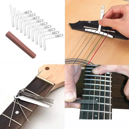 Vista 5 de Kit de herramientas de guitarra de 72 piezas, kit de herramientas de mantenimiento profesional de reparación de guitarra con cuerdas de guitarra