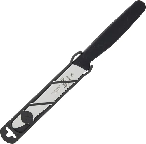 Mercer Culinary Cuchillo de barra ondulada de punta redondeada, borde 4-5/16, negro