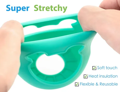 Vista 4 de Philips Avent - Fundas para biberones de bebé, soporte antirotura para botellas de vidrio natural Avent (4 onzas, paquete de 2 - azul/turquesa)