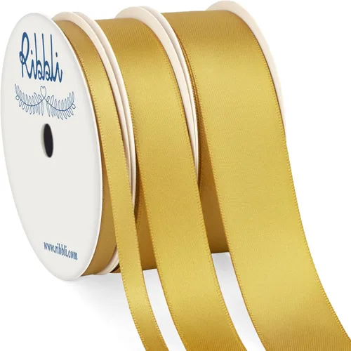 Vista 11 de Ribbli 3 Rollos de Cinta de Manualidades de Satén Negro Sólido de Doble Cara, Total 30 Yardas