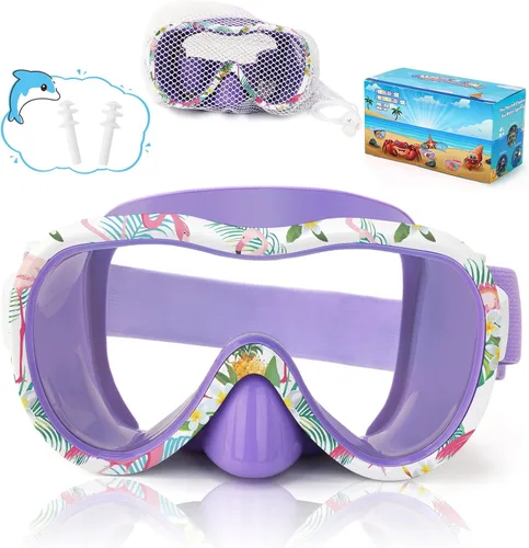 Vista 20 de iGym Gafas de natación para niños, máscara de buceo, máscara de buceo, gafas de natación con cubierta de nariz y correas elásticas cubierta y bolsa