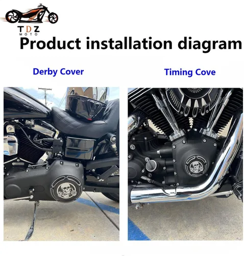 Vista 4 de TDZ - Cubiertas de sincronización Derby compatibles con Harley Touring Road King Electra Glide Street Glide Road Glide Tri Glide Dyna Softail