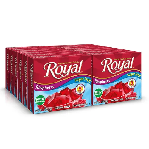 Vista 8 de Royal Mezcla para postre de gelatina de cereza, sin azúcar y sin carbohidratos (12 cajas de 0.32 oz)