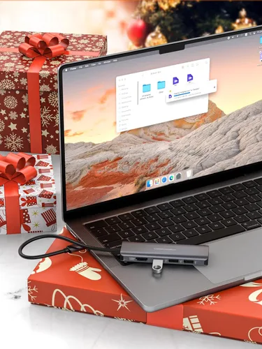 Vista 6 de CableCreation Hub USB-C 4K 60Hz, adaptador multipuerto USB C 5 en 1 con HDMI y 3 puertos USB 3.0, entrega de energía de 100 W, compatible