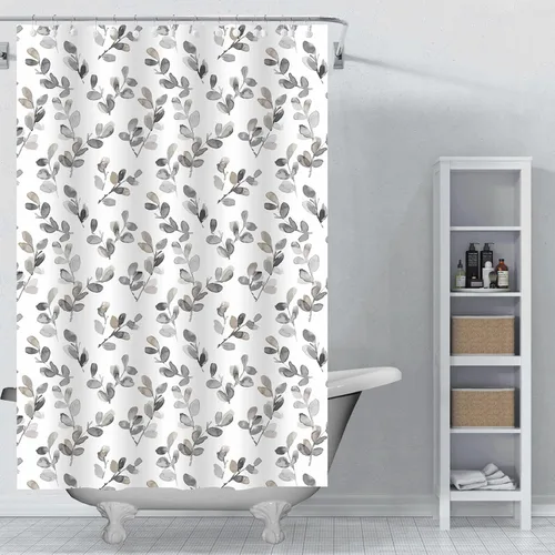 Vista 8 de Forro de cortina de ducha transparente de EVA, forros de ducha de plástico 3D 5G con 12 ojales de metal a prueba de óxido e imanes