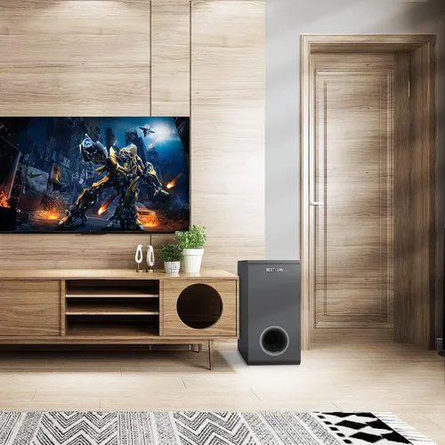 Vista 6 de Bestisan - Subwoofer alimentado, subwoofer compacto de disparo lateral de Negro-1