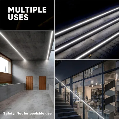 Vista 8 de Shine 2835 Cuerda de luces LED neón decorativas, 110 V, flexibles, resistentes al agua, 120 LED/M, decoración de iluminación comercial